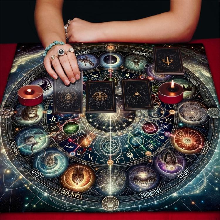 Premiums Velvets Tarots Tablecloth Multiple Size Mystical Fade Resistant Washable Board Game Accessory