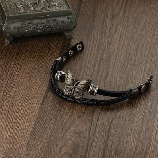 Aroncent Butterfly Bracelet Ladies Leather Belt Black Cute Stylish Lolita Punk Rock Harajuku Party Cosplay Event Fashion Accessories