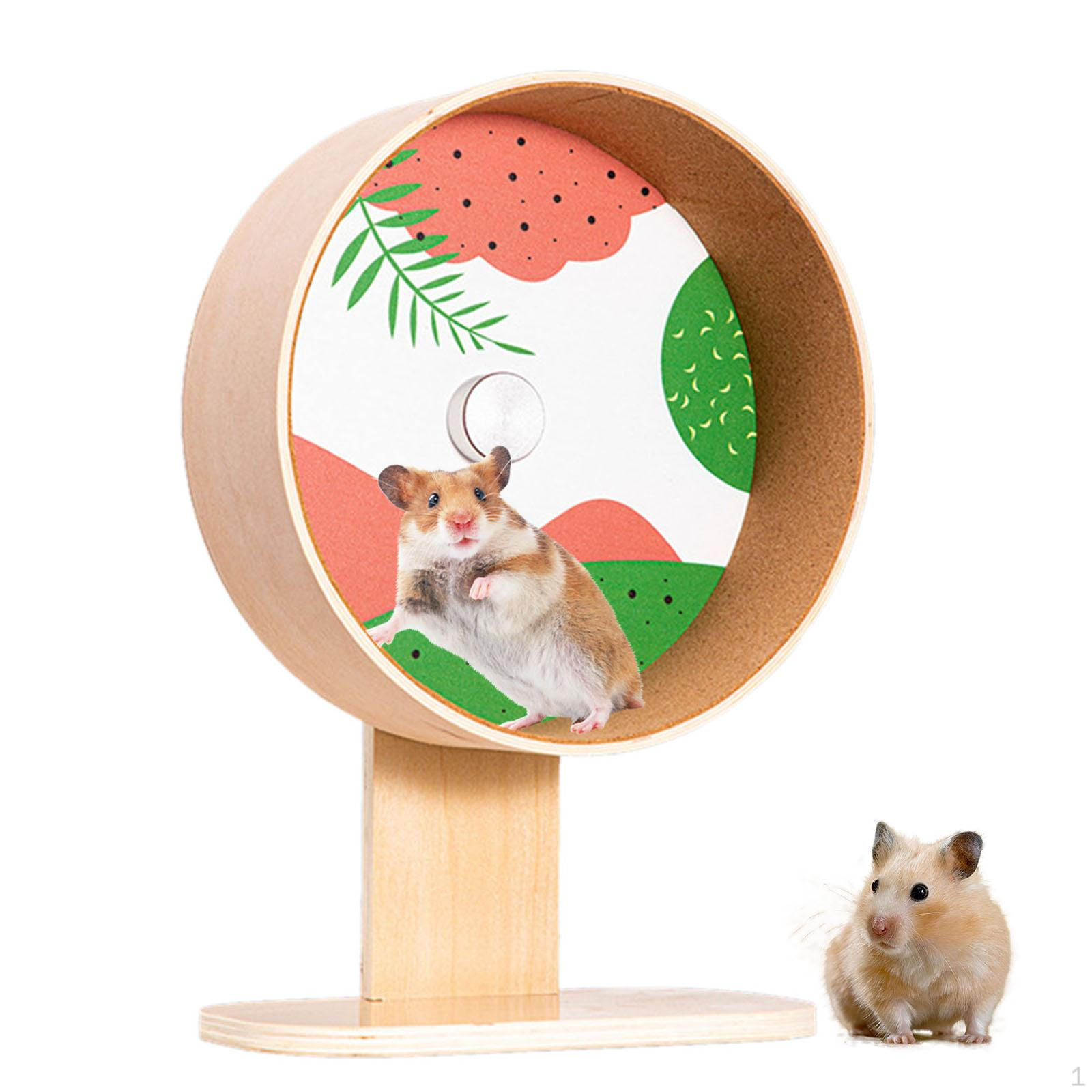 

Колесо для упражнений для хомяка с двумя подшипниками, с регулируемой подставкой, для маленьких животных