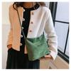 Faux Suede Handbag Casual Rope Buckle Design Multicolor Shoulder Bag Adjustable Straps Tote Work Crossbody Bucket Bag