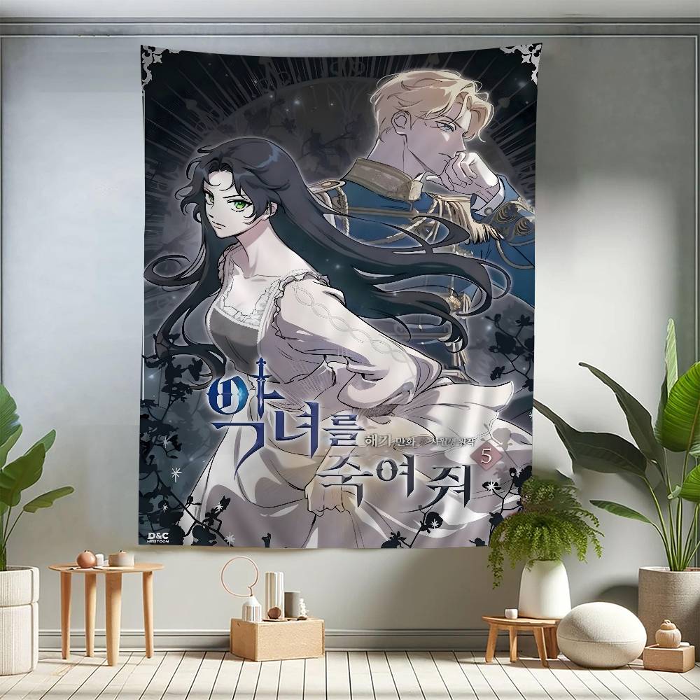 KKill The VVillainess Anime Cartoon Tapestry Wall Hanging Decoration Household Home Decor
