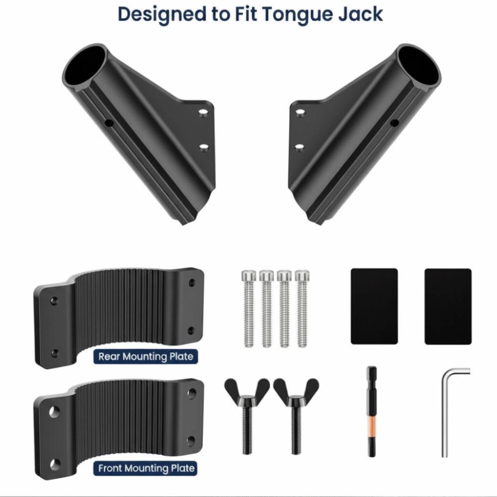 Heavy Duty Trailer Chain Holder Aluminum Double Flagpole Support Trailer Towing