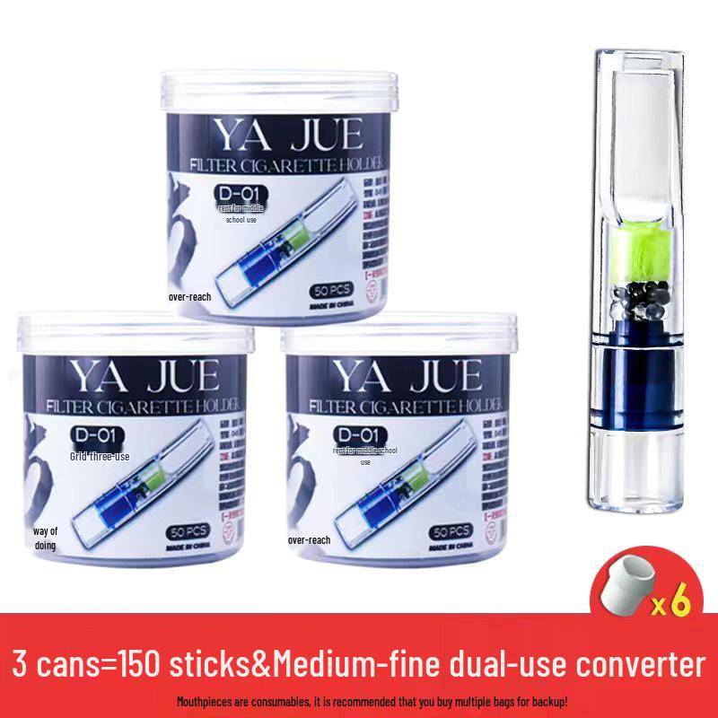 Yajue Men's Health Triple-Use Cigarette Filter D01 - Five-Layer Filtration for Coarse, Medium, and Fine Smoking.