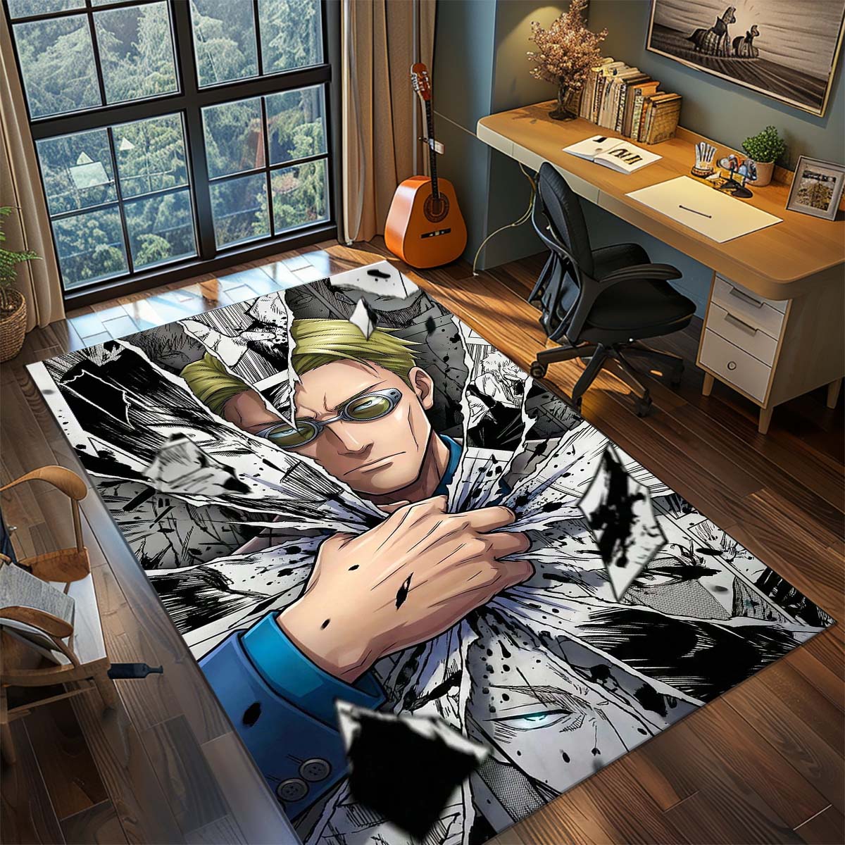

Ковер Аниме Jujutsu Kaisen Большой Ковер Нескользящий Моющийся Коврик для Пола Комната Геймера Спальня Домашний Декор -QJY 60x90cm