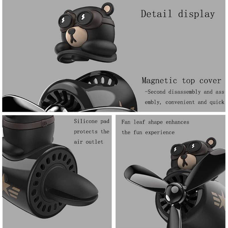 Perfume Diffuser Decor Cute Bear Piloting Vent Air Freshener Auto Accessories Solid Perfume Gifts for Family Colleagues