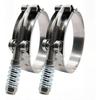 2PCS 2.5-inch Heavy-duty T-bolt Stainless Steel Spring Clamp Automatically Adjusts To Maintain Constant Tension (68mm To 76mm)