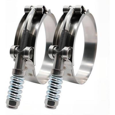 2 STKS 2,5-inch zware T-bout roestvrijstalen veerbeklem automatisch verstelbaar om constante spanning te behouden (68 mm tot 76 mm)