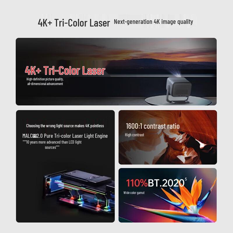 

JMGO N1S 4K Tri-Color Laser Gimbal Projector (Host + Screen Set) (CN version)