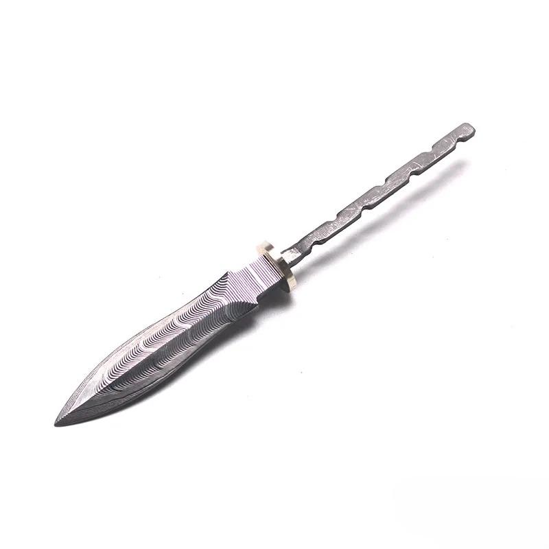 DIY Semi-finished Damascus Steel Pattern Tea Needle Knife Billtes for DIY Tea Cutter Puer and Dark Tea Knife Bank