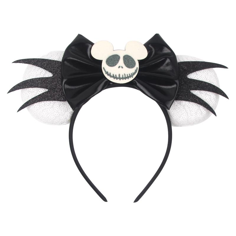 Disney Mickey 3.3"Velvet Ears Headband For Girls Soft Bow Hairband Halloween Festival Party Christmas DIY Hair Accessories