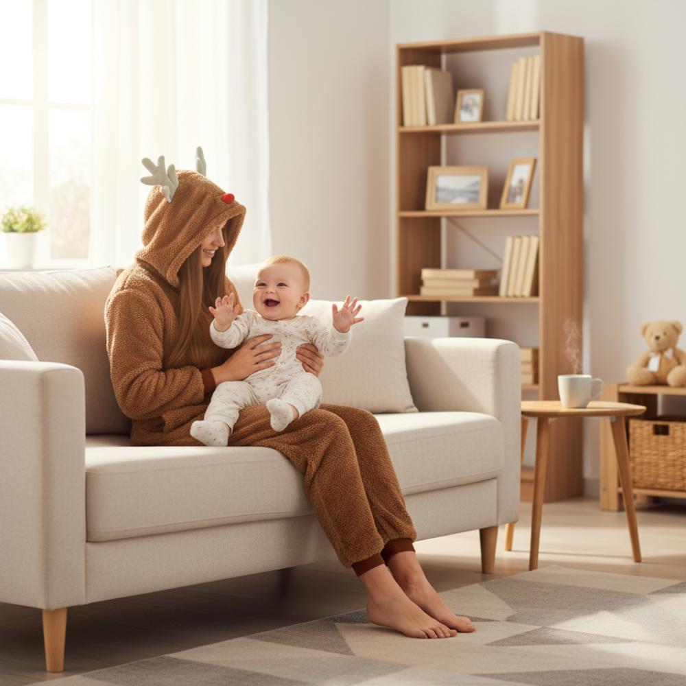 Men's Dark Reindeer Pajamas Gift Kigurumi Onesie One-piece L Onesie Reindeer Costume - XL