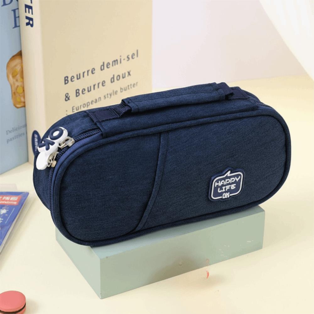 Canvas Pencil Cases Large Capacity Stationery Storage Pouch Students Pen Bag  School Supplies