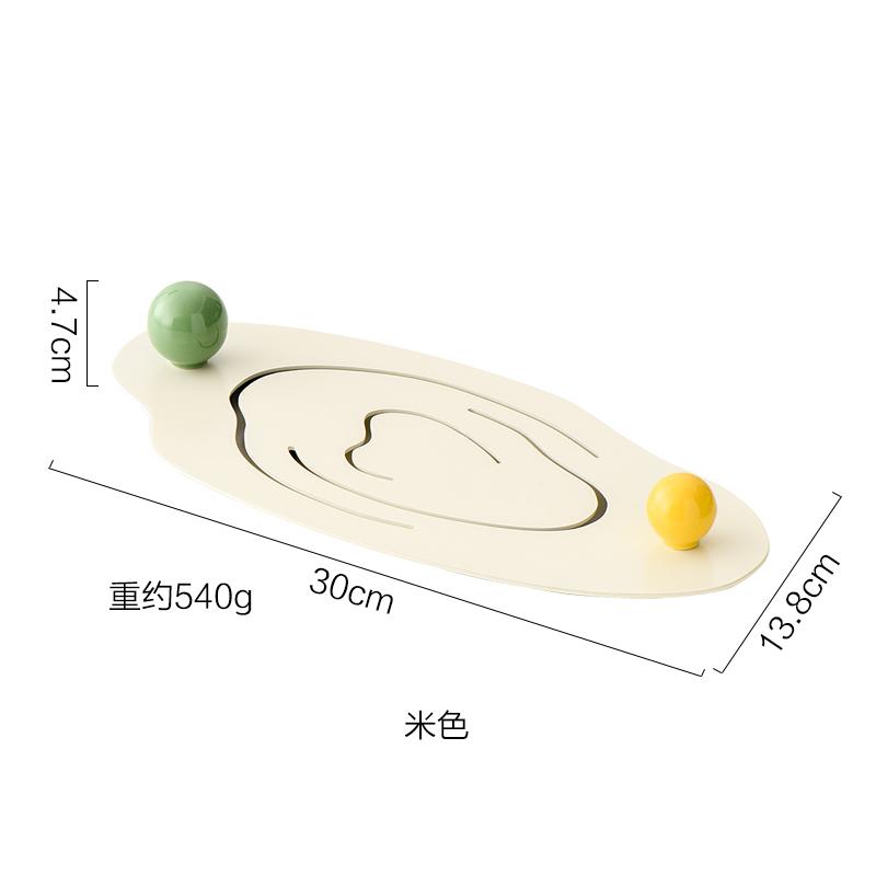 

Креативный поднос из нержавеющей стали Moire, поднос особой формы, тарелка-маятник для ароматерапии, украшение для дома, нестандартная тарелка бежевый