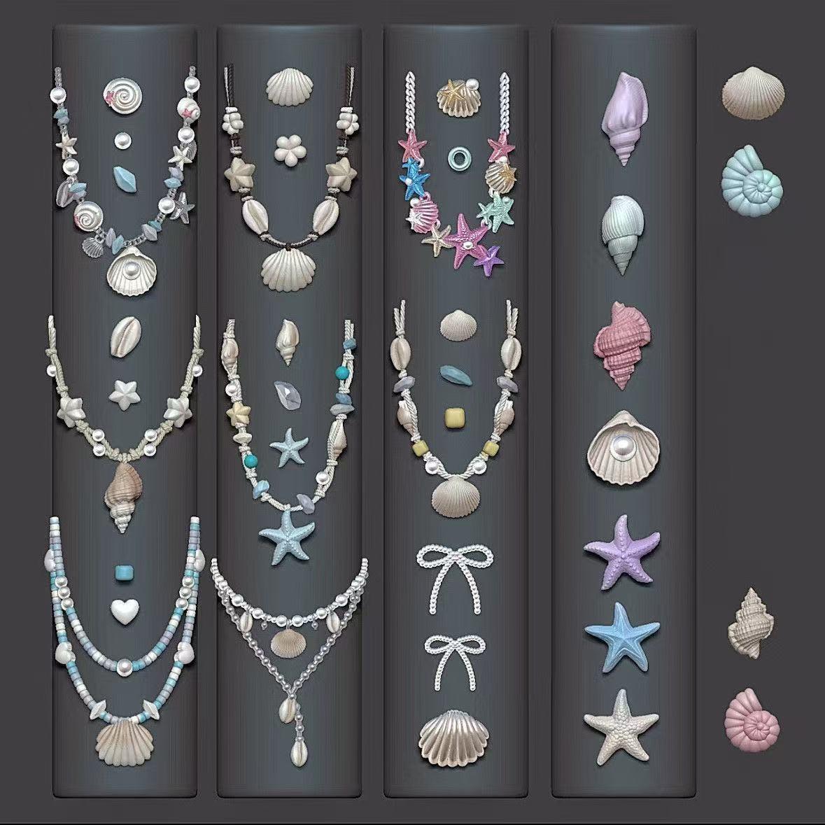 Cartoon Nail Art Silicone Molds - High Transparency Shell Necklace Design