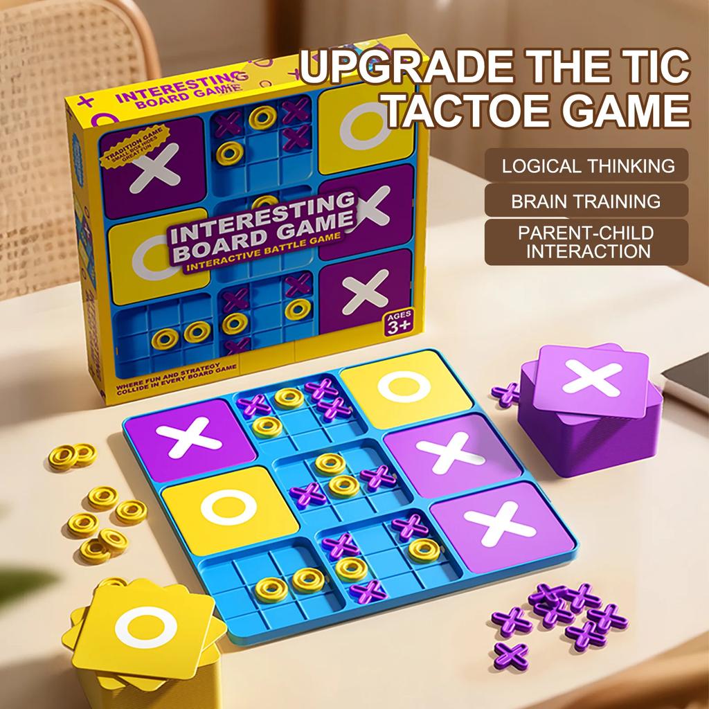 Tic Tac Toe Board Game Logical Thinking Challenge Brain Teaser Tic-Tac-Toe Game Parent-Child Interactive Strategy Toys Xmas Gift