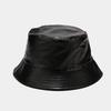 Retro leather double-sided bucket hat men's and women's outdoor versatile sun hat four seasons can wear basin hat