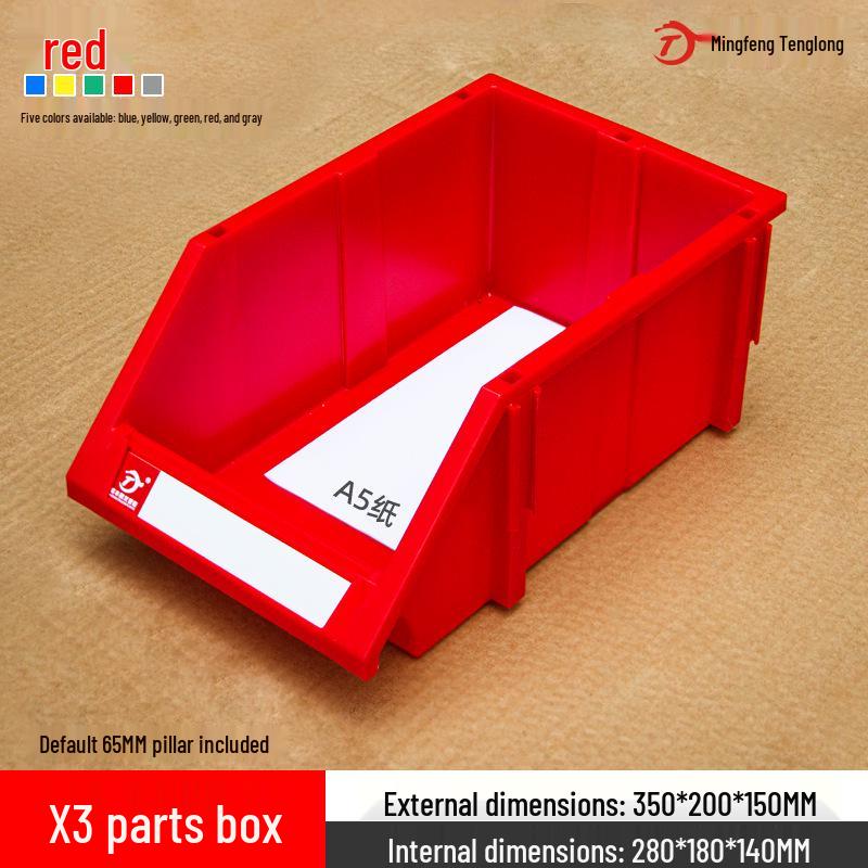 Angled Entry Heavy-Duty Plastic Storage and Organizer Box for Components and Hardware