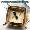 Desktop Storage Tray Leather Key Plate Home Decoration Dice Tray Key Wallet Coins PU Leather Folding Storage Box Wholesale
