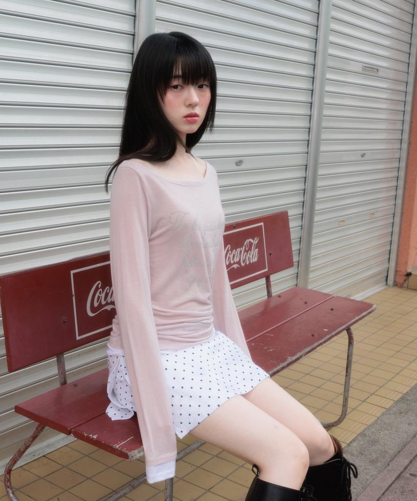 ROSEFRANTZ Lettering Angel Long Sleeve [Pink]