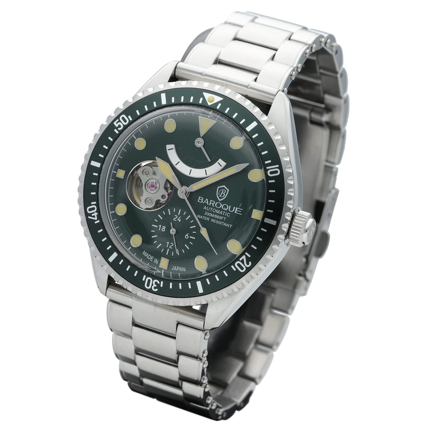 

BAROQUE Green Watch BA3006 Series Brand Watch Watch Gentleman Automatic Winding Skeleton [Baroque] BA3006S-03M Men s зелений