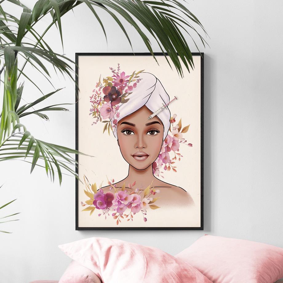Procedure di Bellezza Trucco Occhi Labbra Poster e Stampe Estetica Arte da Parete Vanità Botox Pittura su Tela Decorazione Moderna per Camera alla Moda