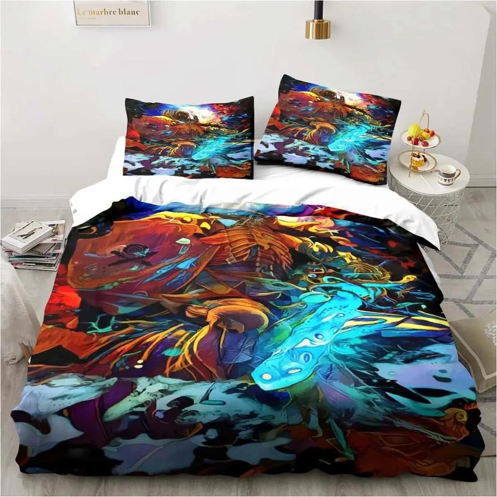 Polyester Comfortable Anime Print Duvet Cover Set With Duvet Cover And Pillowcases King Queen Twin Sizes For All Ages