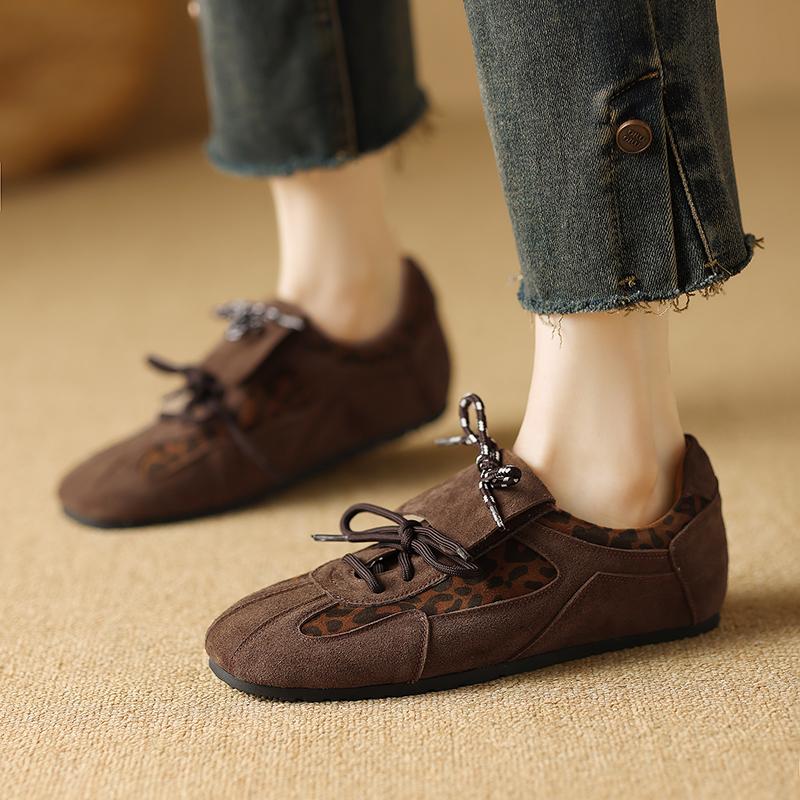 Fashion 2025 Leisure Loafers Flats Shoes Woman Suede Leather Slip-on Loafers Casual Moccasins Female Flats Shoes Comfort Spring Shoes