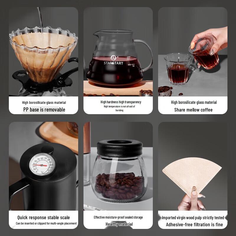 STAR-START Beginner Hand Pour Coffee Maker Gift Set, 11-Piece
