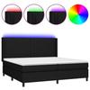 VidaXL Slat Bed Base with Mattress and LEDs, Upholstered Bed with Headboard, Double Bed, Adult Bedroom Bed, 3138503