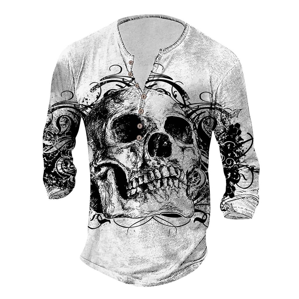 Men's Long Sleeve Graphic Printed Fashion T-Shirt Spring  Long Sleeve Printed Pullover