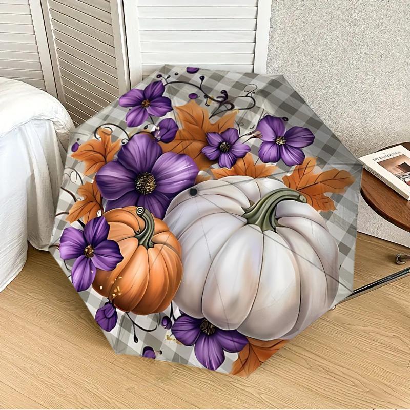 

1PC Autumn Harvest Automatic 8-Bone Folding Umbrella - Durable Polyester & Iron Frame,Userfriendly Operation yy250929163
