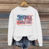 Ladies Fashion Casual Long Sleeve Printed Round Neck  Pullover Top