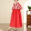 DIMANAF New 2026 Women Plus Size Summer Casual Floral Long Dress Cotton Loose Oversize Maxi Beach Sundress Elegant Vintage Lady Print