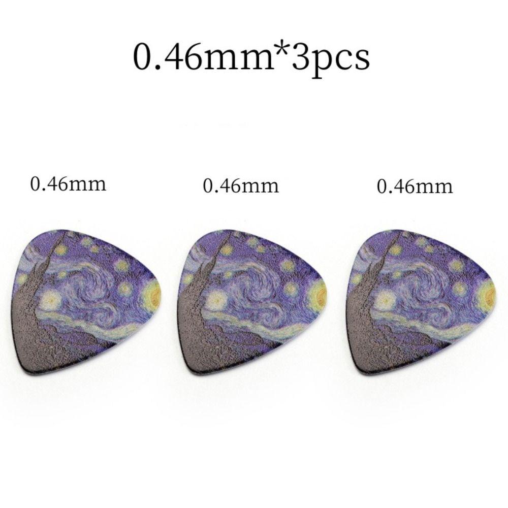 

3 шт. с художественным звездным небом, медиатор с гладкой поверхностью, медиаторы для электрогитары, набор медиаторов для гитары 0.46mm