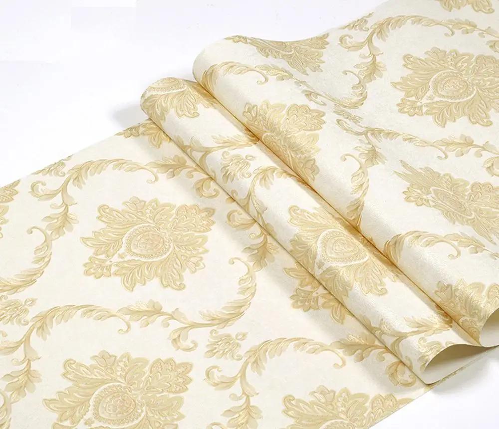 

Европейская 3D Дамасская Наклейка для Обоев Современный Дамасский Цветочный Фон Обои Лофт Настенное Покрытие Фреска ПВХ Водонепроницаемый 0.53x2m