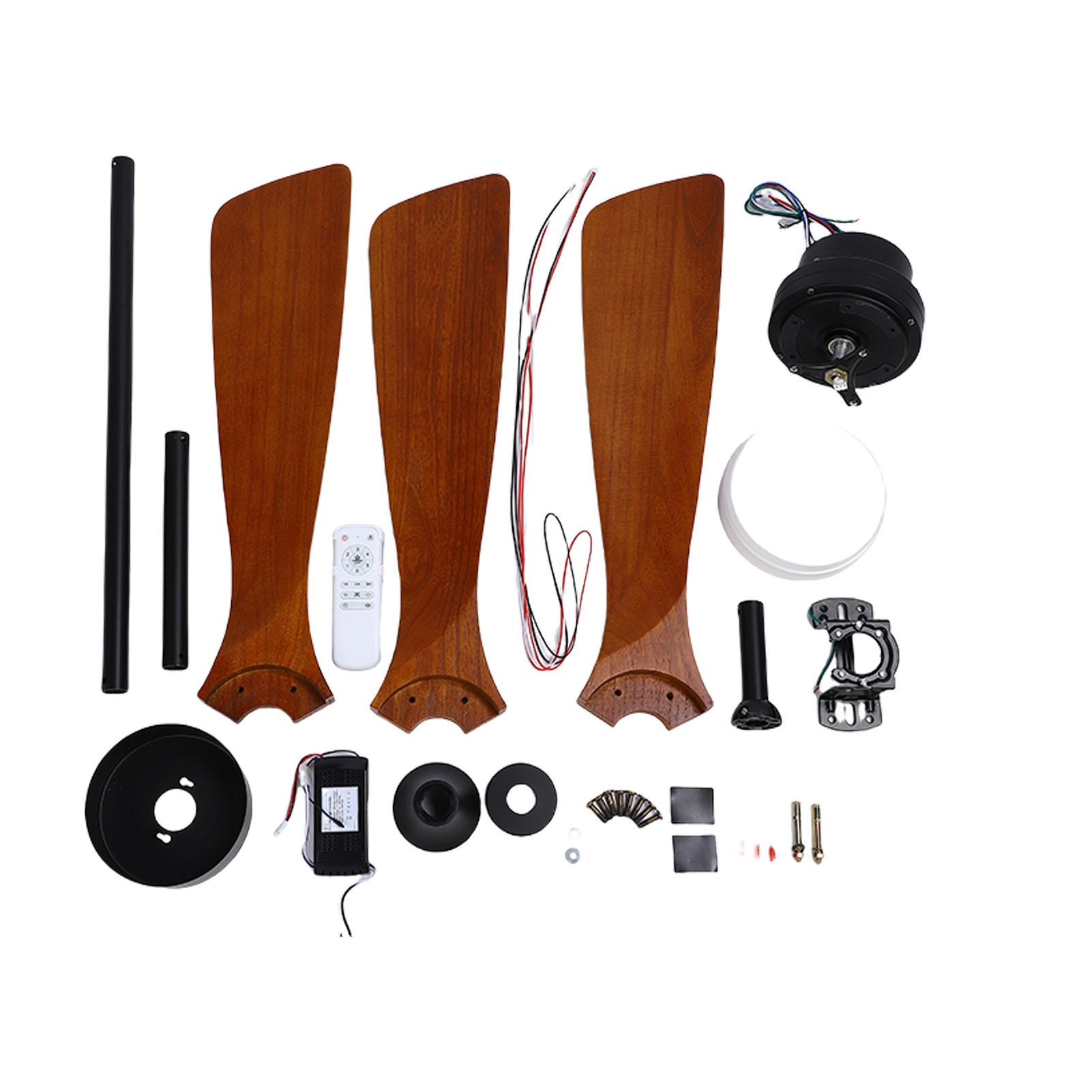 Ceiling Fan with Light Remote Control for Indoor Outdoor Ceiling Fan with Remote Reversible Noiseless Motor 3 Wooden Blades