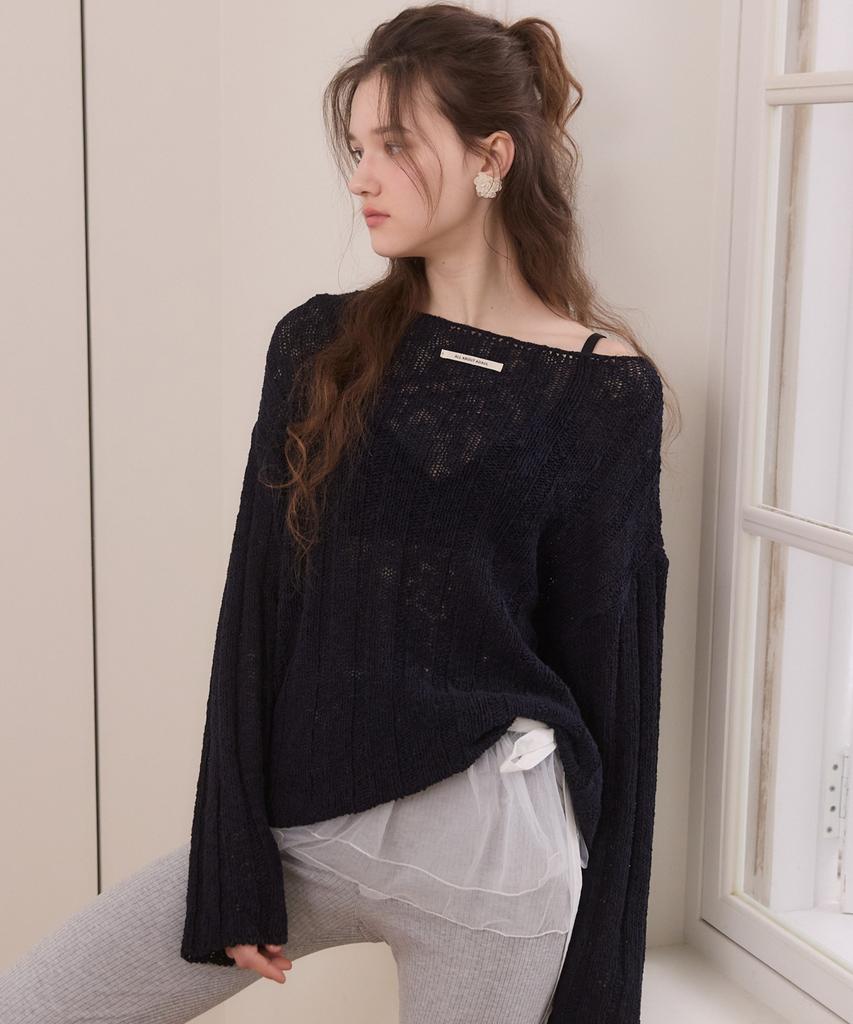ADAUL Soft Bloom Cable Knit - Navy