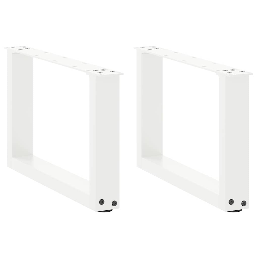 Vidaxl Nogi Do Stolika Kawowego, 2 Szt., Białe, 50X(30-31) Cm, Stal