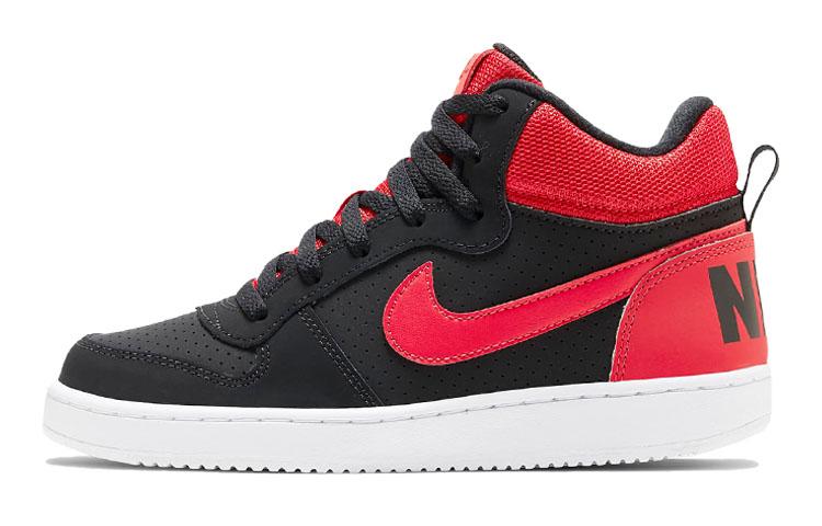 Nike Court Borough Mid Sneakers Black/Red GS 839977-002 37.5