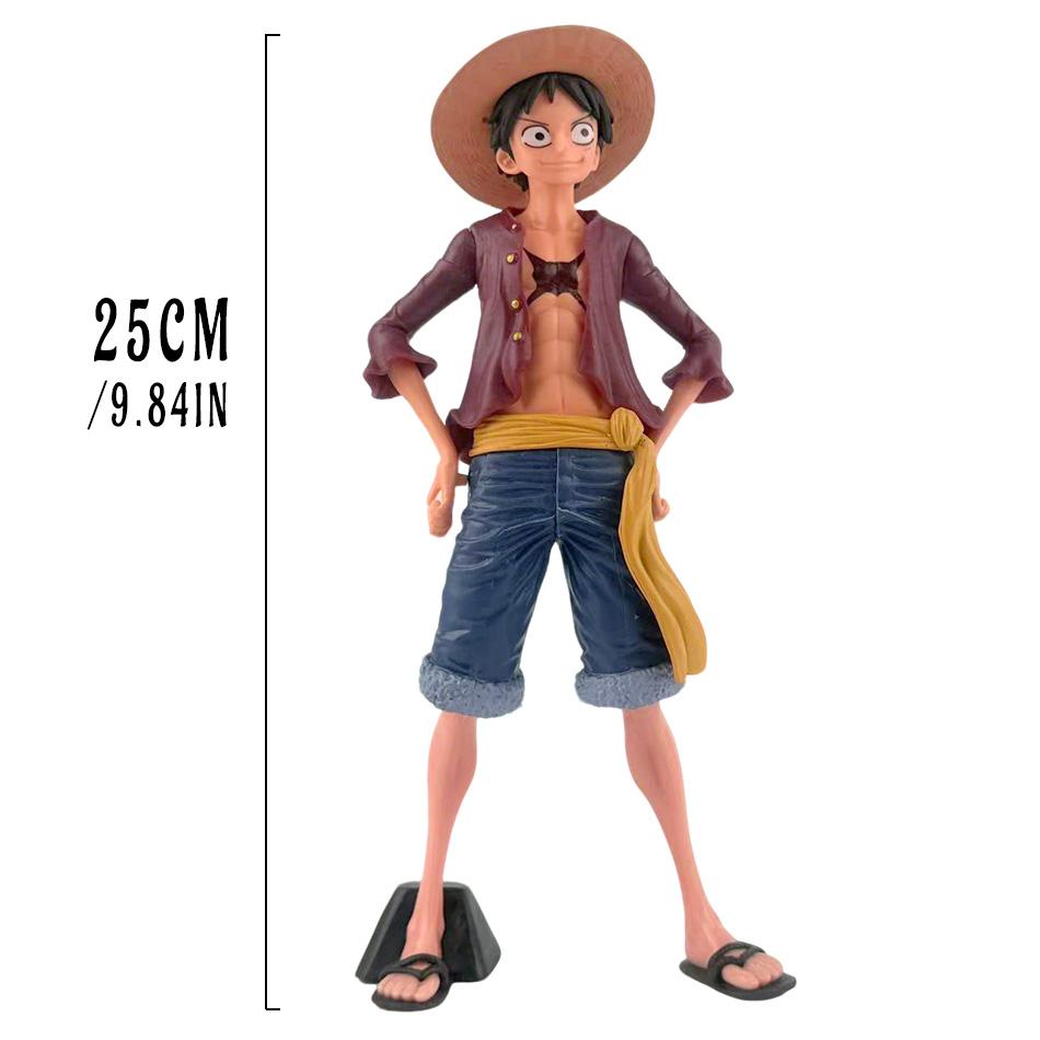 One Piece Anime Figure Confident Smiley Luffy Three Form Face Changing Doll Action Figurine Model Toys Kits PVC Model Dolls