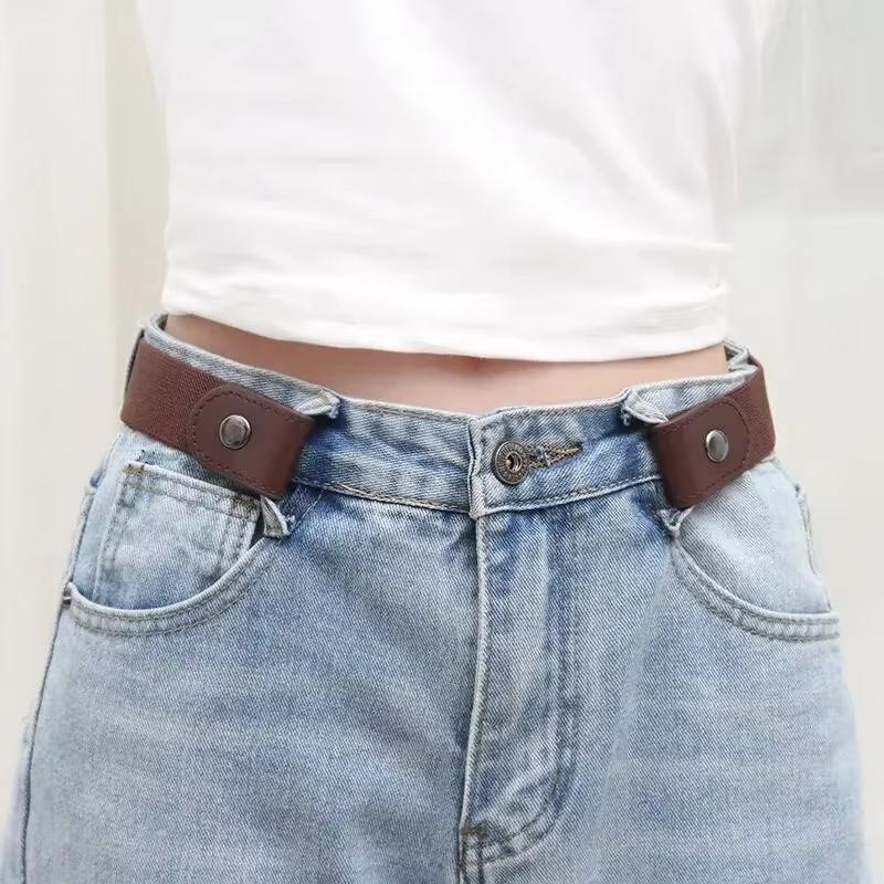 Basit ve Şık Kadın Kemeri Elastik Tembel Erkek Kemeri Dokuma Görünmez ve Dikişsiz Unisex Kot Kemer Uzunluğu Ayarlanabilir