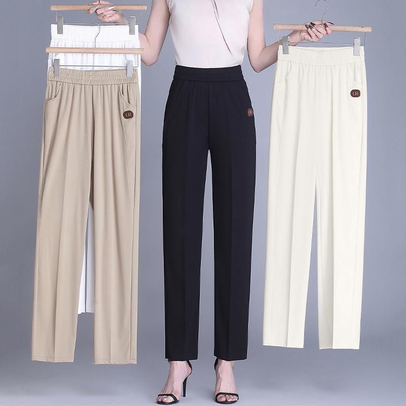 Summer Pants for Women Plus Size Elegant High Waist Long Trousers