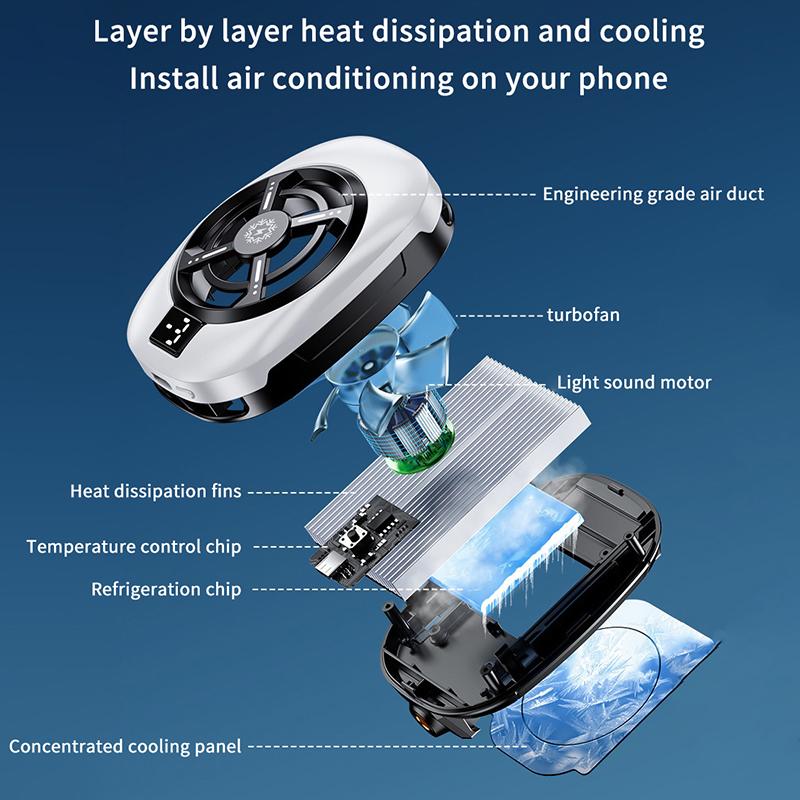 Polovodičový chladicí ventilátor na mobilní telefon Radiátor Zadní klip Pro Hry/Živé vysílání Chladič telefonu Pro Iphone Android Univerzální