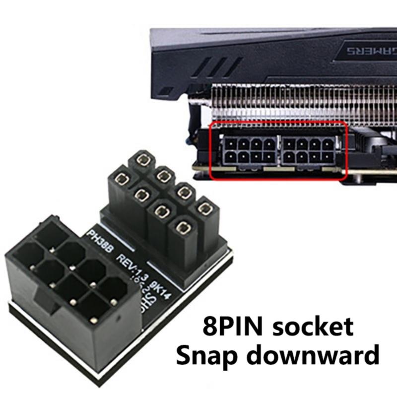 Durability PCIe 8Pin 180 Degree Angle Connector Power Adapter GPU VGA PCIe 8Pin Power Adapter For Graphics Card Setups