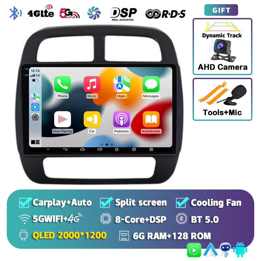 For Renault KWID K-ZE Dacia spring 2015-2019 Android 14 Carplay Auto WIFI+4G Car Radio Multimedia Video Player GPS 2din Stereo