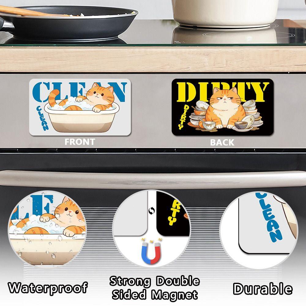 Non-Scratch Dishwasher Magnet Sign Clean Dirty Indicator Dishwasher Sticker  Kitchen Use