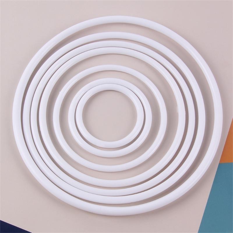 62KD DIY Craft Rings White Plastic Hoops for Wedding Clothing Jewelry Making Material