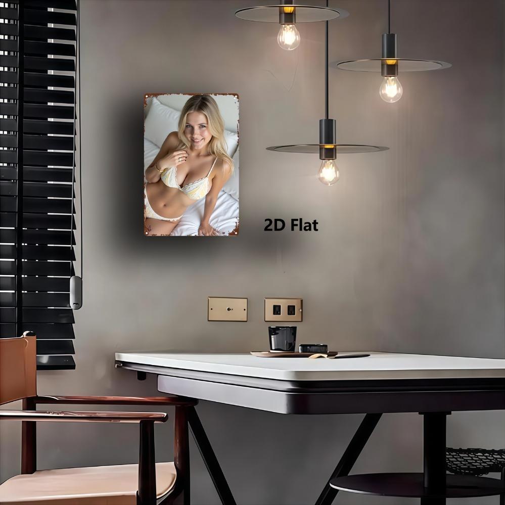 JIT Vintage Sexy Beauty Metal Wall Art 8x12 Inch - Durable 2D Decorative Plaque for Home Kitchen Bar Garden Farmhouse