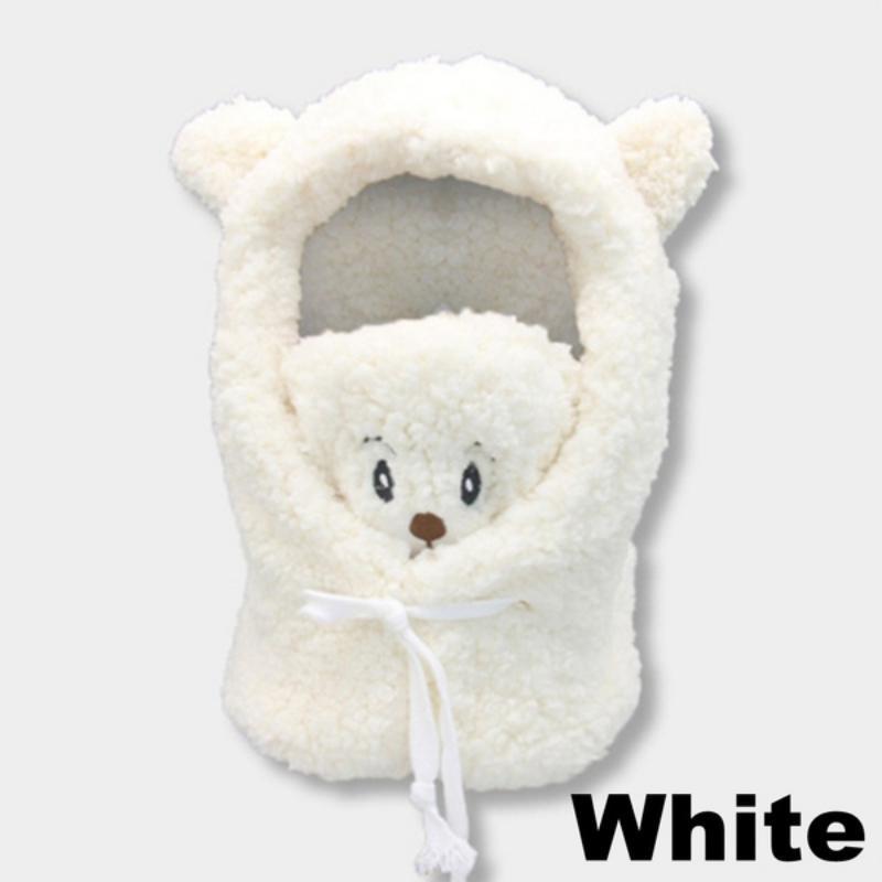 

Женская шапка-бини с мультяшными ушками ягненка и маской, зимняя теплая утолщенная защитная шапка-шарф с одним предметом коричневый