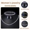 European and American Bride Jewelry Set Collarbone Chain Earrings Bracelet Three-piece Wedding Dress Personalized Necklace